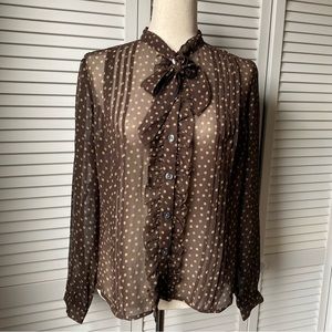 Banana Republic women’s Brown Silk Sheer blouse Size MP